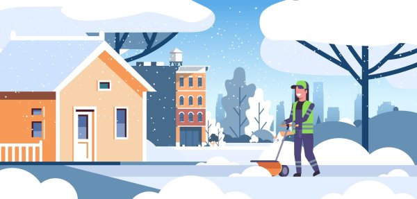 Уборка снега клипарт
