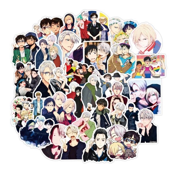 Наклейки аниме Юри на льду