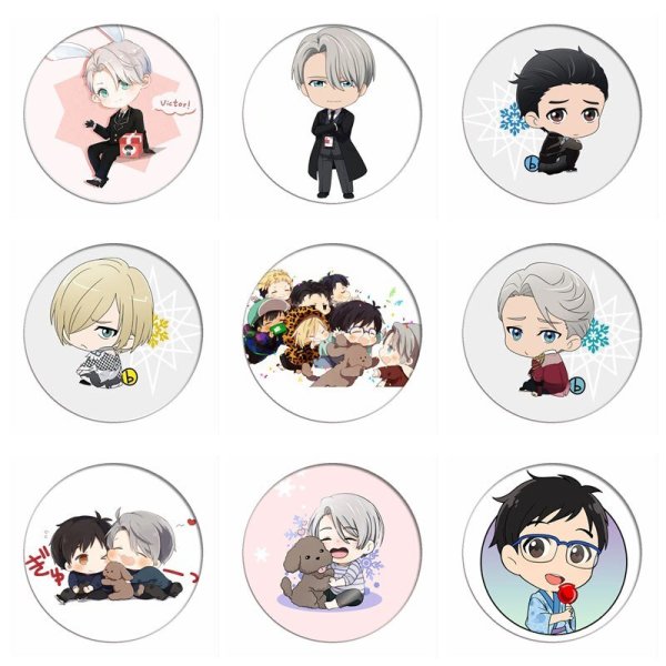 Аниме значки Юри на льду