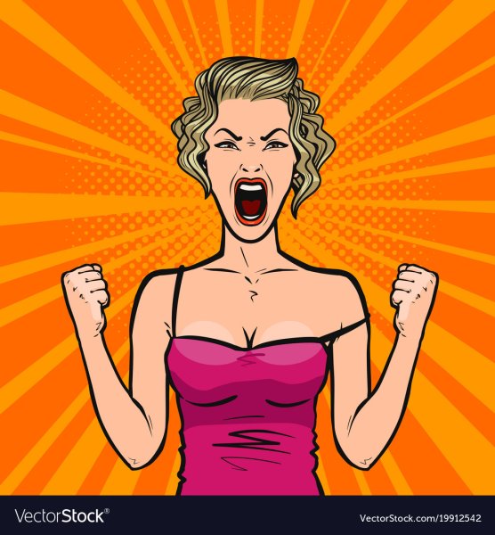 Поп арт кричащая девушка