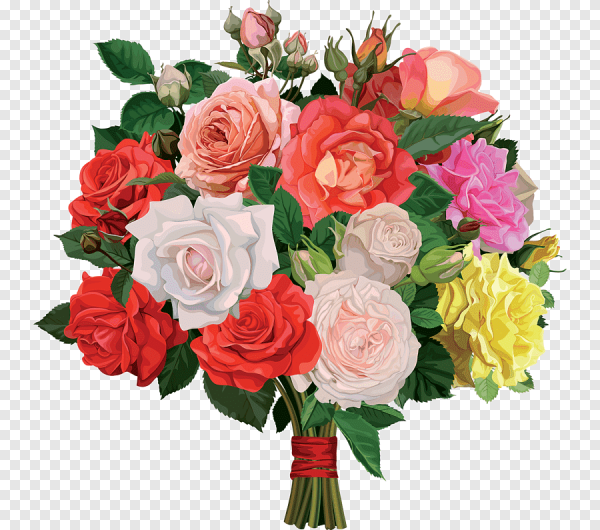 Букет цветов на прозрачном фоне