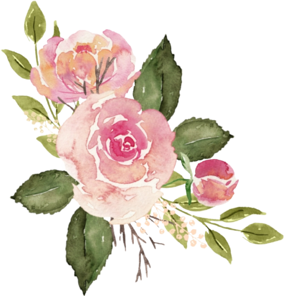 Акварельные цветы розовые