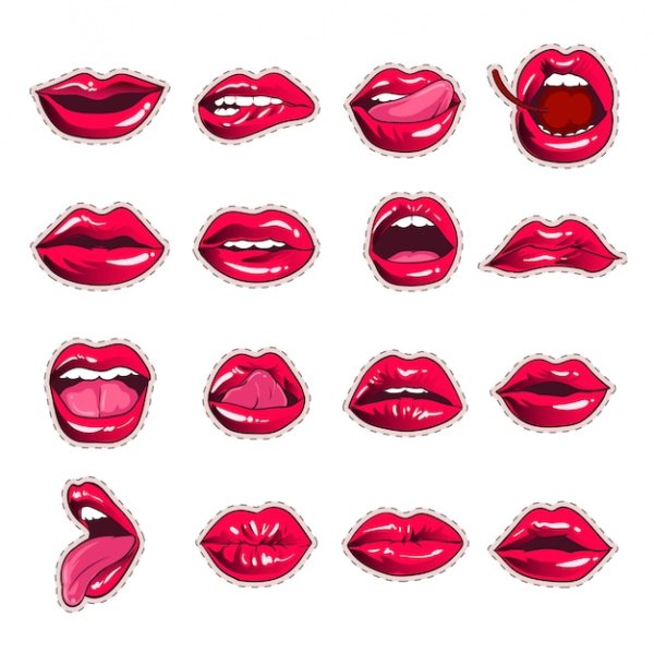 Маленькие наклейки губы