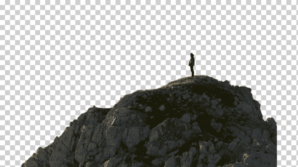 Выступ скалы на прозрачном фоне