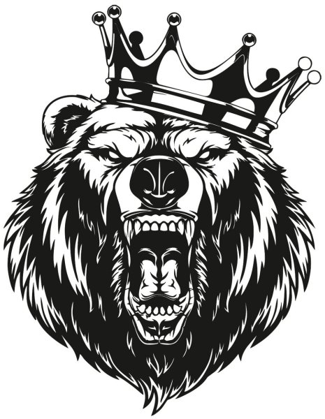 Медведь с короной эскиз