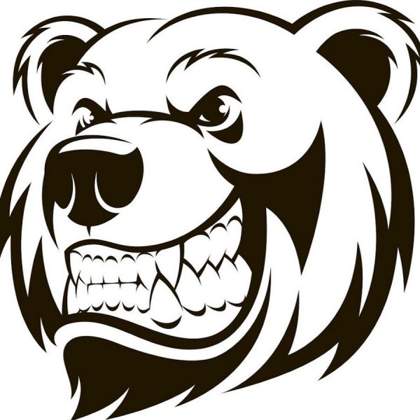 Силуэт головы медведя