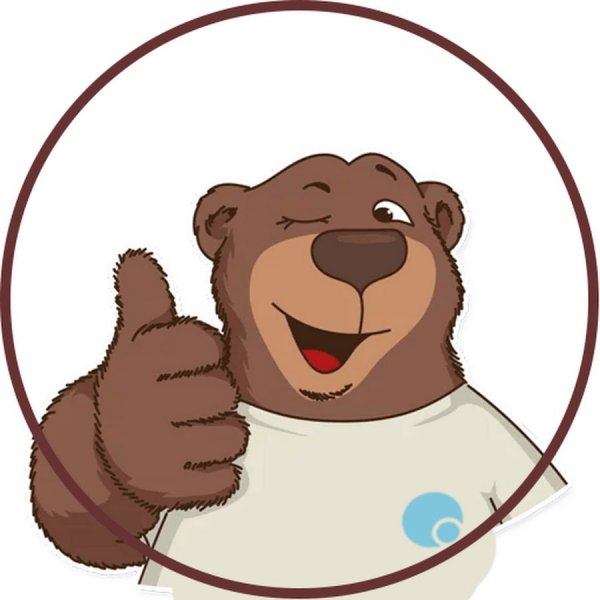 Медведь мультяшка стикер