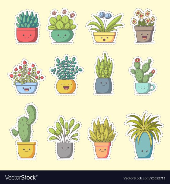 Наборы наклеек растения Кактус