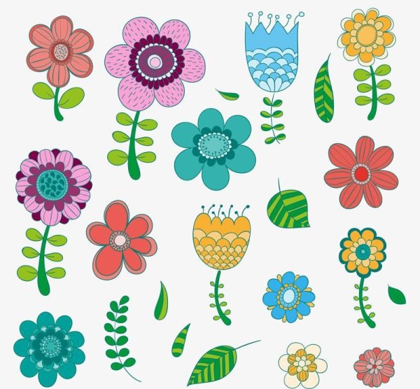 Стилизованные цветочки