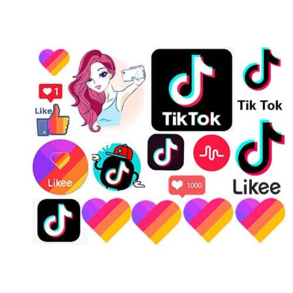 Значки тик тока и лайка для торта