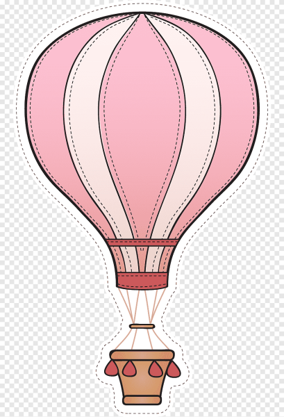 Воздушный шар с корзиной вектор