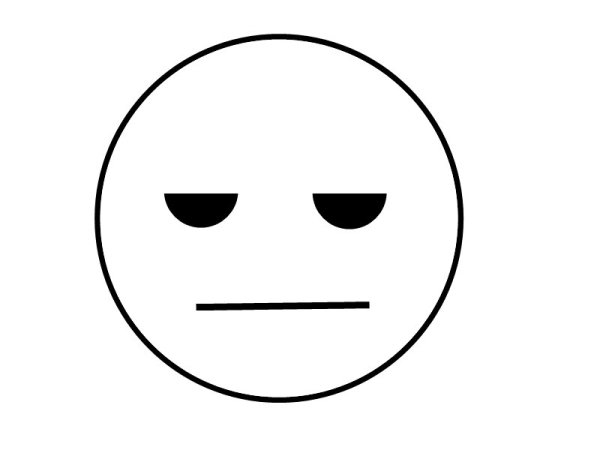 Нейтральный смайлик черно белый