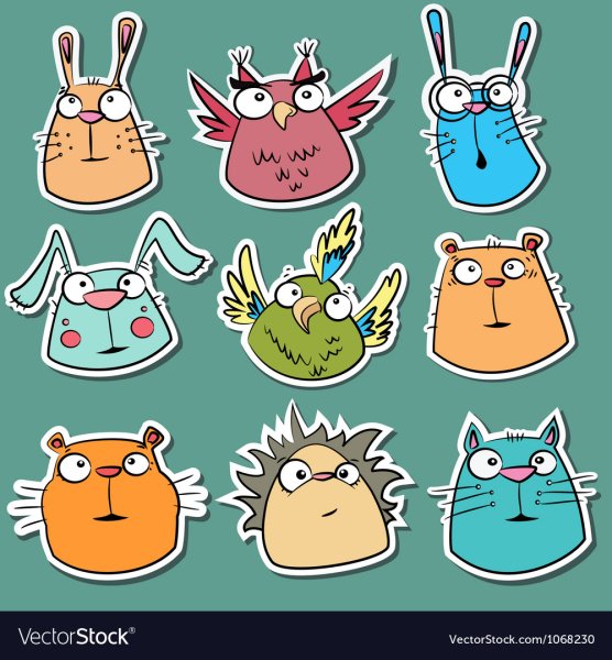 Енот эмоции вектор