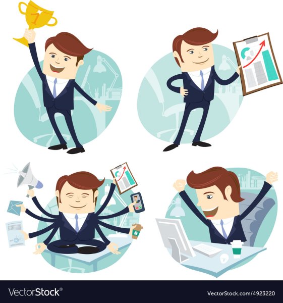 Векторный офисный работник