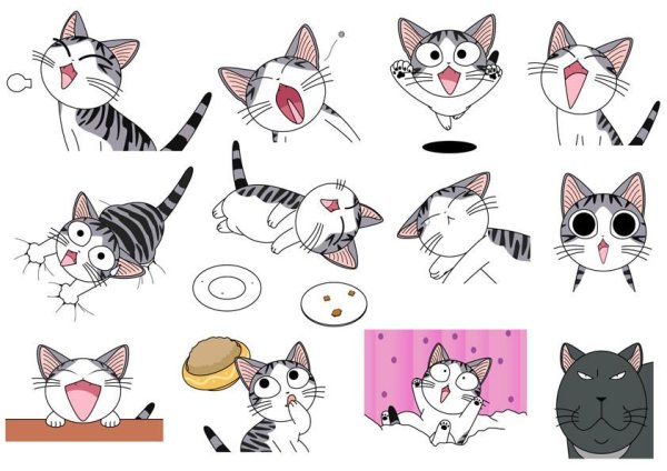 Наклейки аниме котики