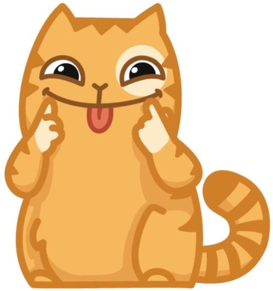 Кот персик Стикеры