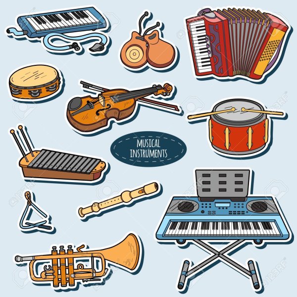 Наклейки музыкальные инструменты