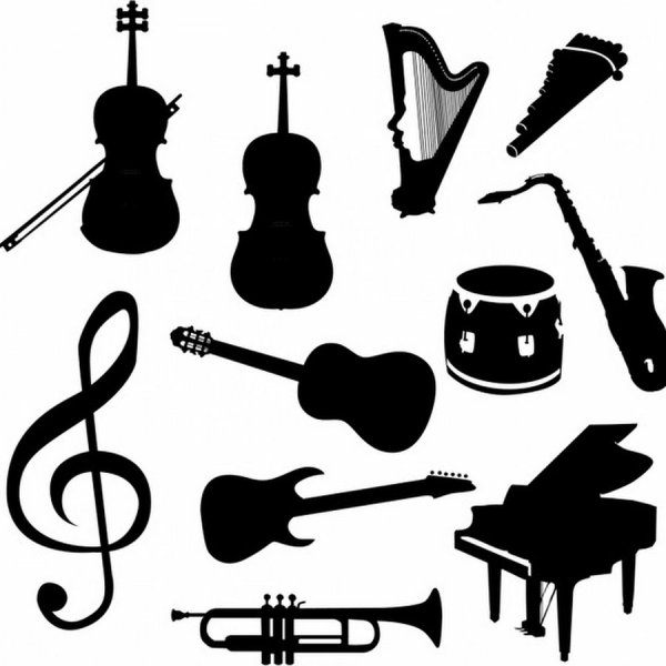 Наклейки музыкальные инструменты