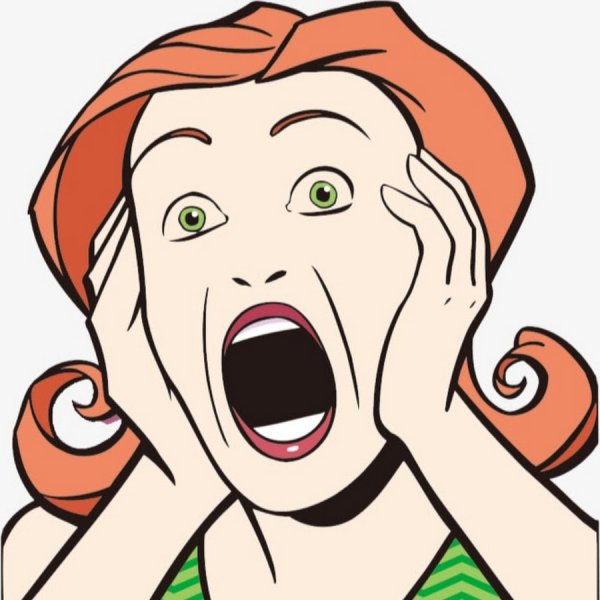 Нарисованное удивленное лицо