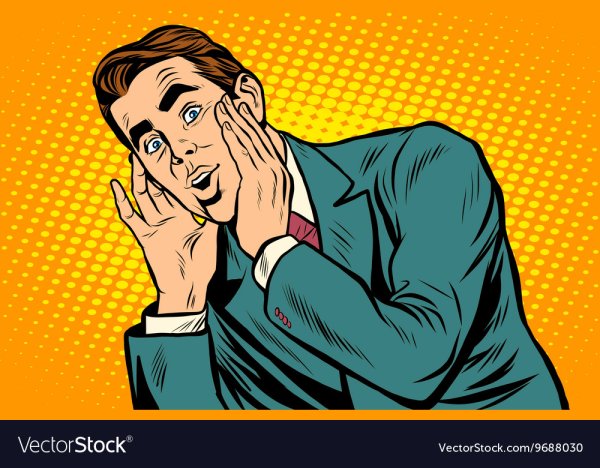 Удивлённый мужчина поп арт