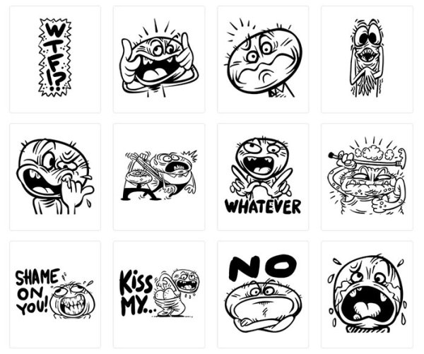 Стикеры в стиле поп арт