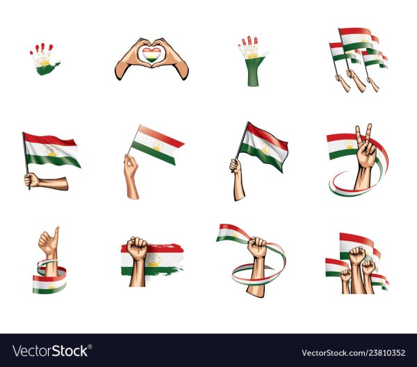 Флаг Таджикистана в руках