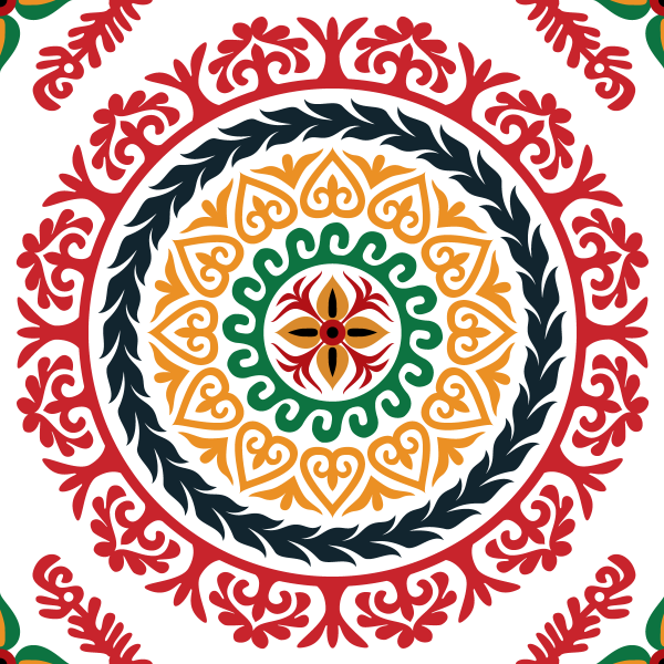 Таджикский национальный орнамент чакан вектор