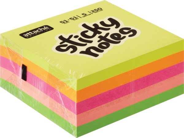 Блок для записей Attache кубик миникуб 51x51 Радуга 250л.