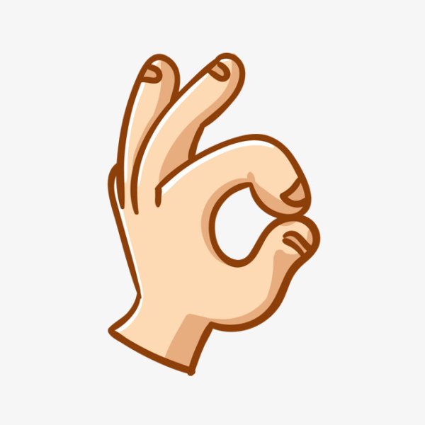 Жест окей на прозрачном фоне