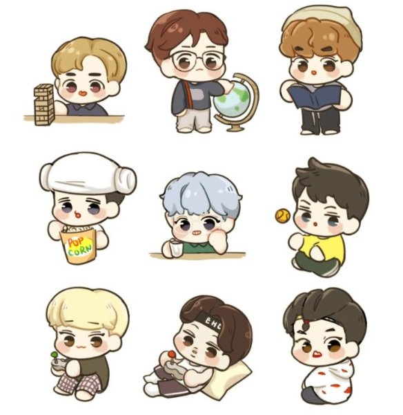 БТС Чиби наклейки