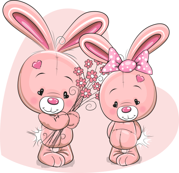 Мультяшный розовый зайчик