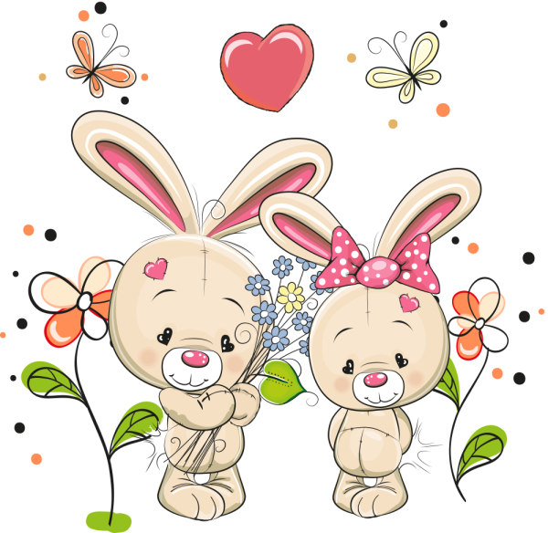 Милые мультяшные зайки