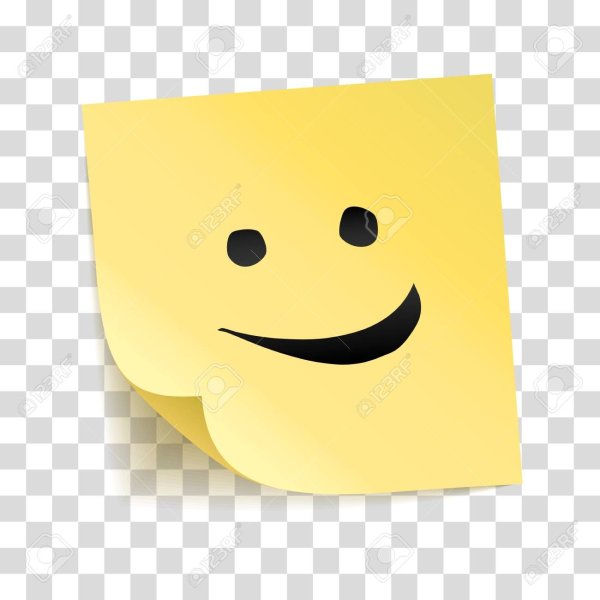 Бумажный стикер с улыбкой