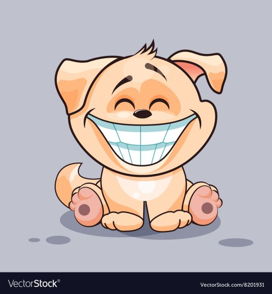 Собака улыбается мультяшный