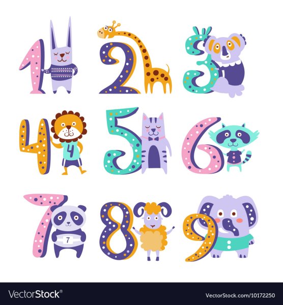 Цифры со зверюшками