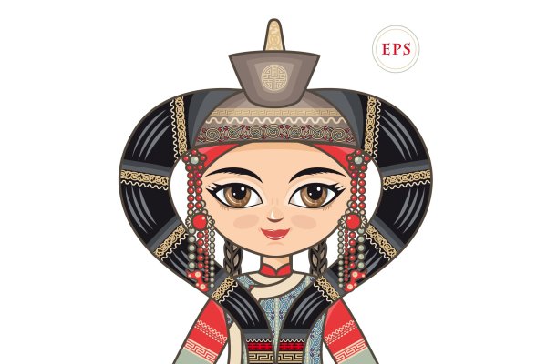 Девушка бурятка в национальном костюме рисунок