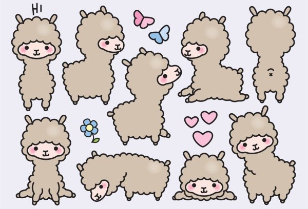 Стикеры с альпакой