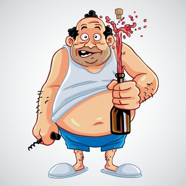 Алкаш на прозрачном фоне