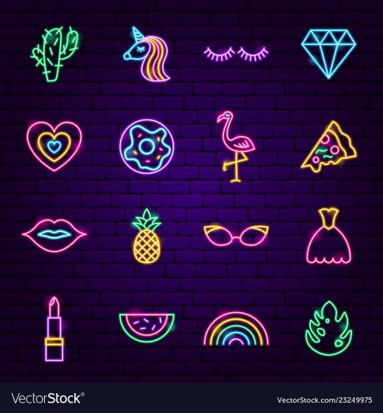 Наклейки для распечатки Неоновые