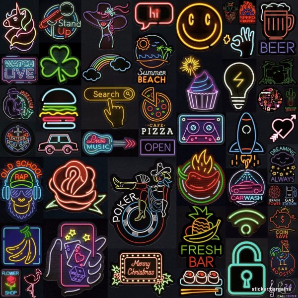 Неоновая молния без фона