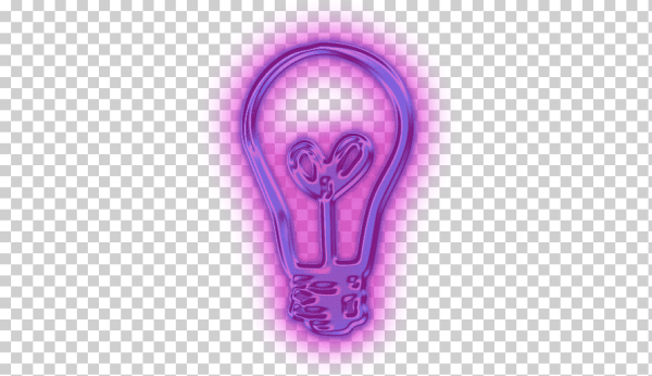 Неоновая рамка на прозрачном фоне