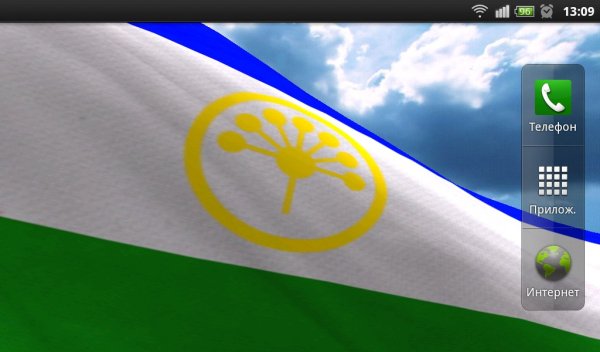 Карта Башкирии с флагом