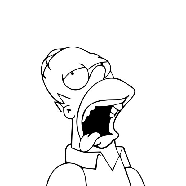 Гомер симпсон черно белый