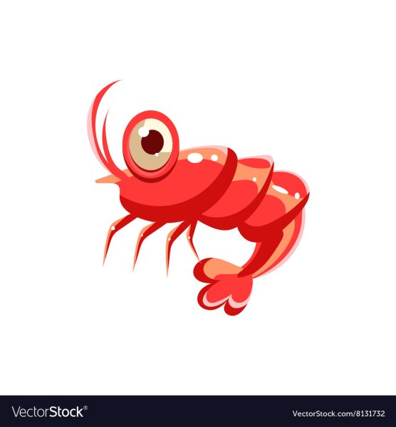 Креветка мультяшная без фона