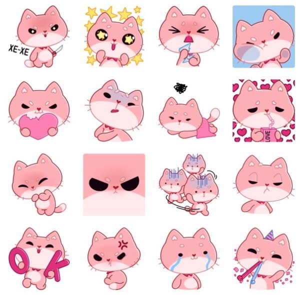 Набор стикеров Мео