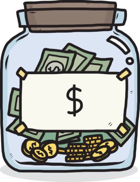 Рисунки на банках с деньгами