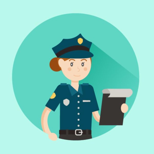 Женщина полицейский вектор