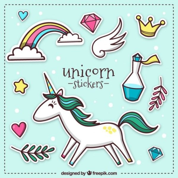 Юникорн наклейки