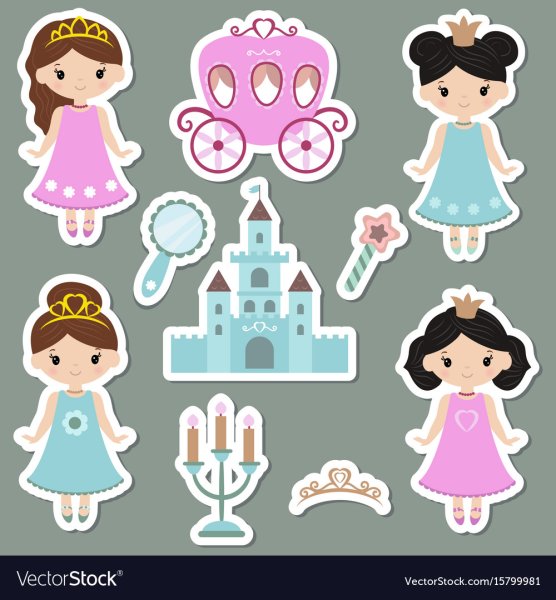 Красивые наклейки с принцессами