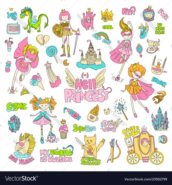 Принцесса элементы вектор